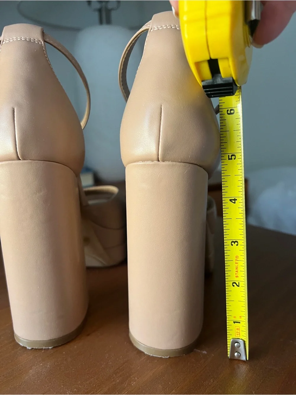 INC International Concepts Beige Platform Block Heel Sandals size 6